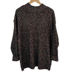 Chaps Chunky Knit Turtleneck Sweater Women’s 2X Red Black Christmas Holiday Cozy